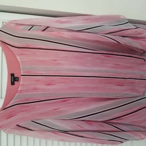 Lightly worn (once) pink, black and gray blouse